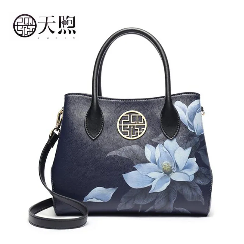 Pmsix 2020 новые женские кожаные сумки качественная сумка из воловьей кожи с принтом
