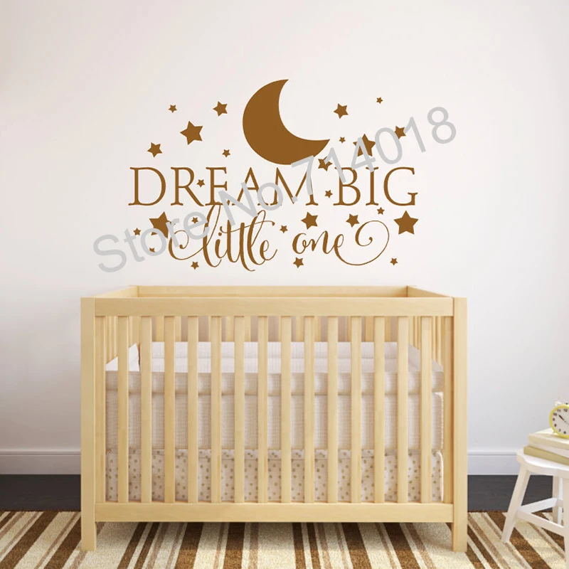 Dream Big Little One художественная Настенная Наклейка декоративная Съемная детская