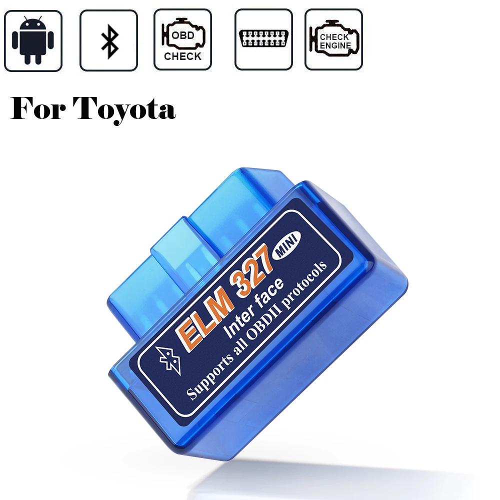 

Bluetooth ELM327 OBD2 сканер для Toyota Corolla Camry CHR RAV4 Auris Yaris Land Cruiser Prado Android OBD2 Автомобильные диагностические инструменты