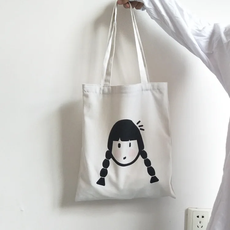 

Cute Girls Women Canvas Shoulder Bags Fashion Large Capacity Ladies Shopping Bag Female Eco Reusable Travel Casual Tote Handbags