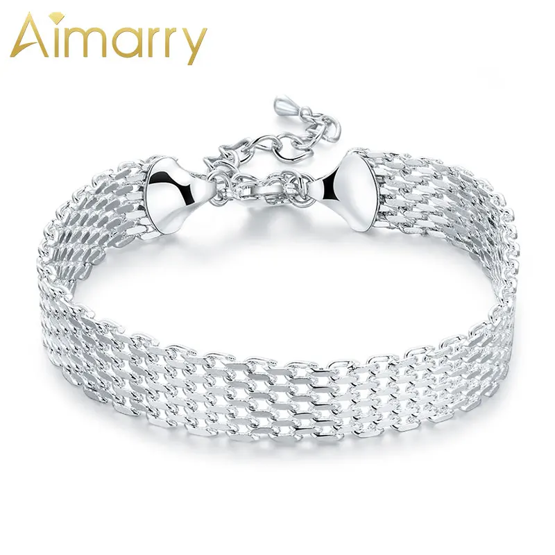 

Aimarry 925 Sterling Silver High Quality Weave Bracelet For Women Men Birthday Gifts Engagement Wedding Fashion Jewelry