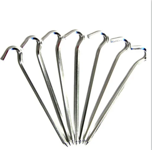 

YOUGLE 10 Pcs/Lot Tent pegs Prismatic Aluminum Tent Stake Nail For Camping Hiking Trip 18cm
