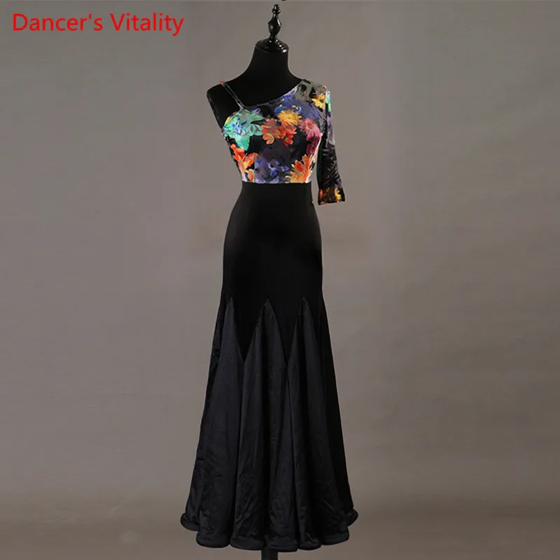 Новое танцевальное платье вальс Танго для соревнований женская юбка высокое