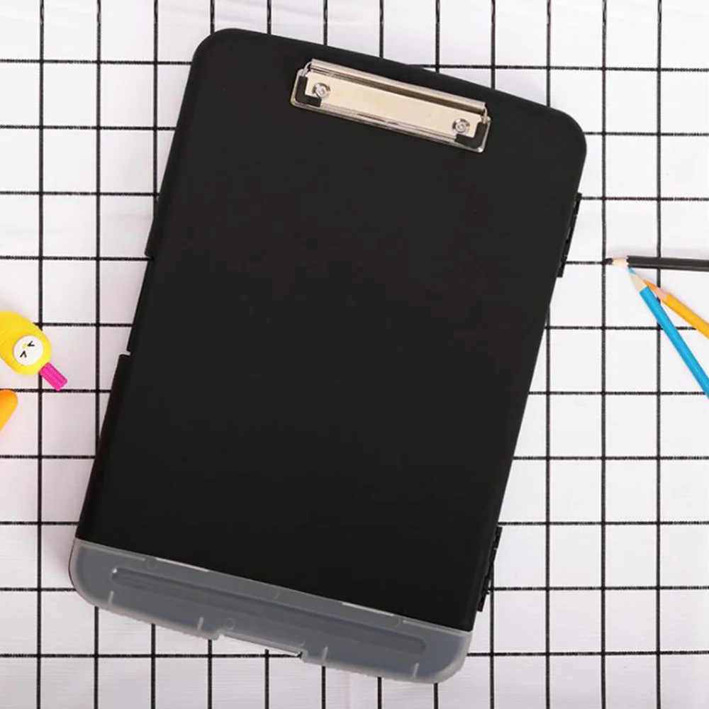

1PC Waterproof A4 Clipboard Profile Clip Hardboard Paper Holder Writing Memo Folders with Cover for School Office (Black