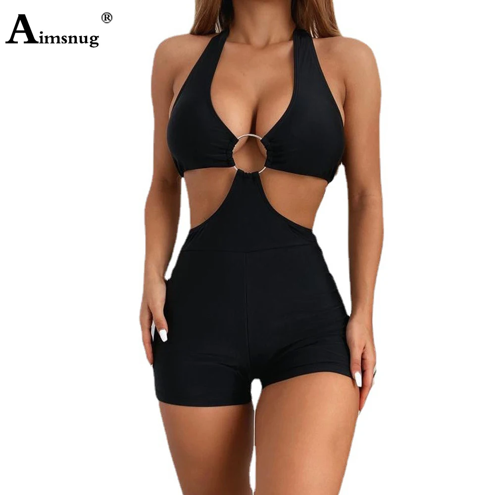 Women One Piece Swimsuit High Cut Bathing Suit 2022 Summer New Ring Connect Onesie Bodysuit Sexy Hollow Out Monokini Swimwear