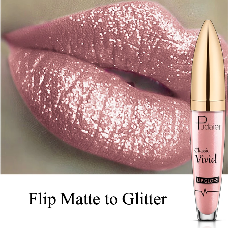 Pudaier Блестящий Блеск для губ пухлые губы глянцевый макияж водостойкая жидкая