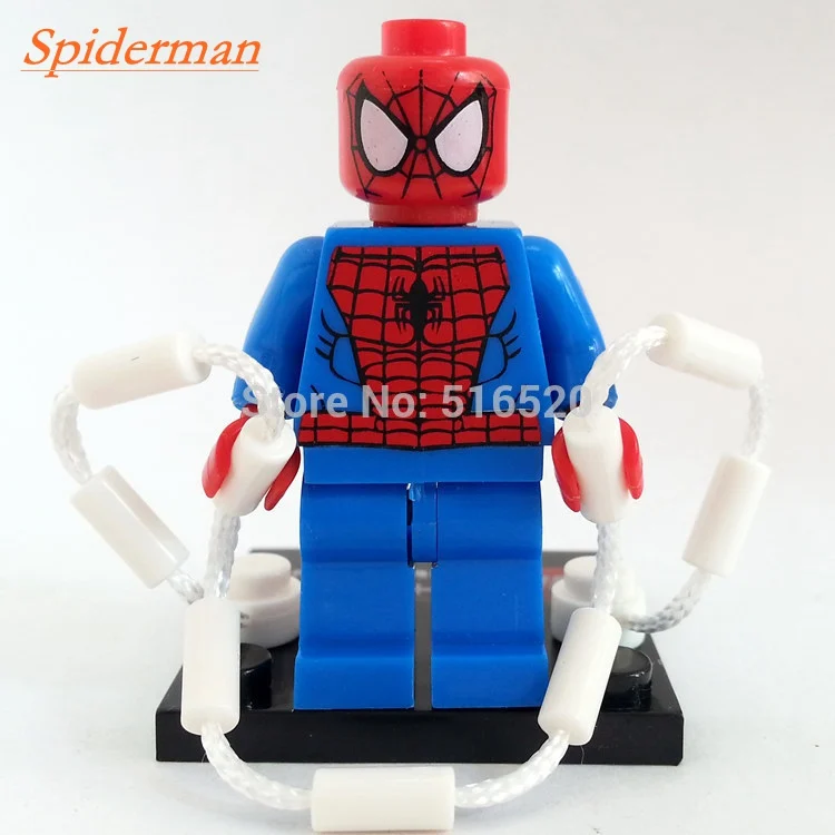 Spider Man Один горячий Супер Герои 500+ горячая фигурка Marvel DC Мстители Дэдпул Звездный огонь Бэтмен Супермен железный человек строительные блоки игрушки - Цвет: Spider Man