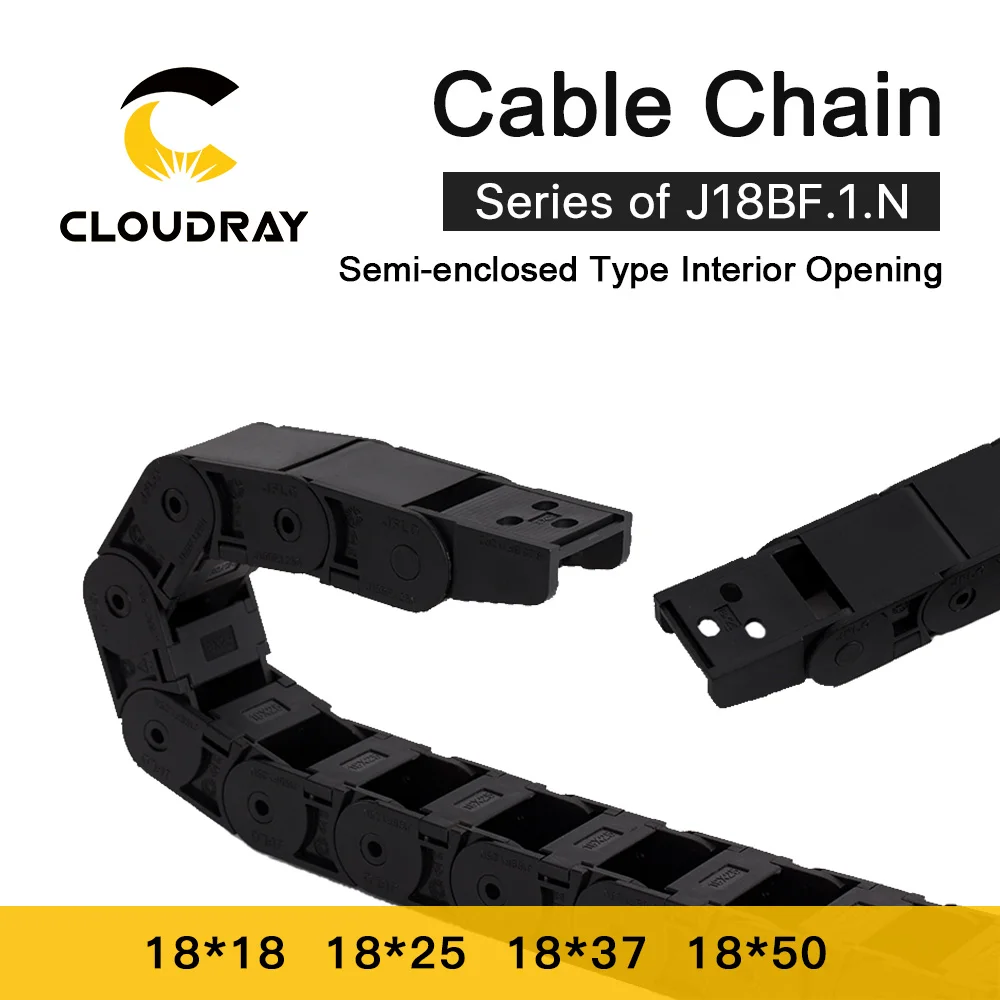 Полузакрытая кабельная цепь Cloudray для внутреннего открытия 18x18 18x25 18x37 18x50, пластиковая буксирная передача - изображение