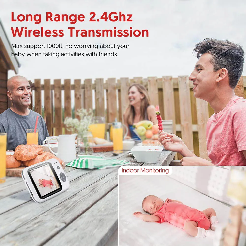 Видеоняня 3 2 дюймов монитор для сна детский способа разговора ночное видение ИК