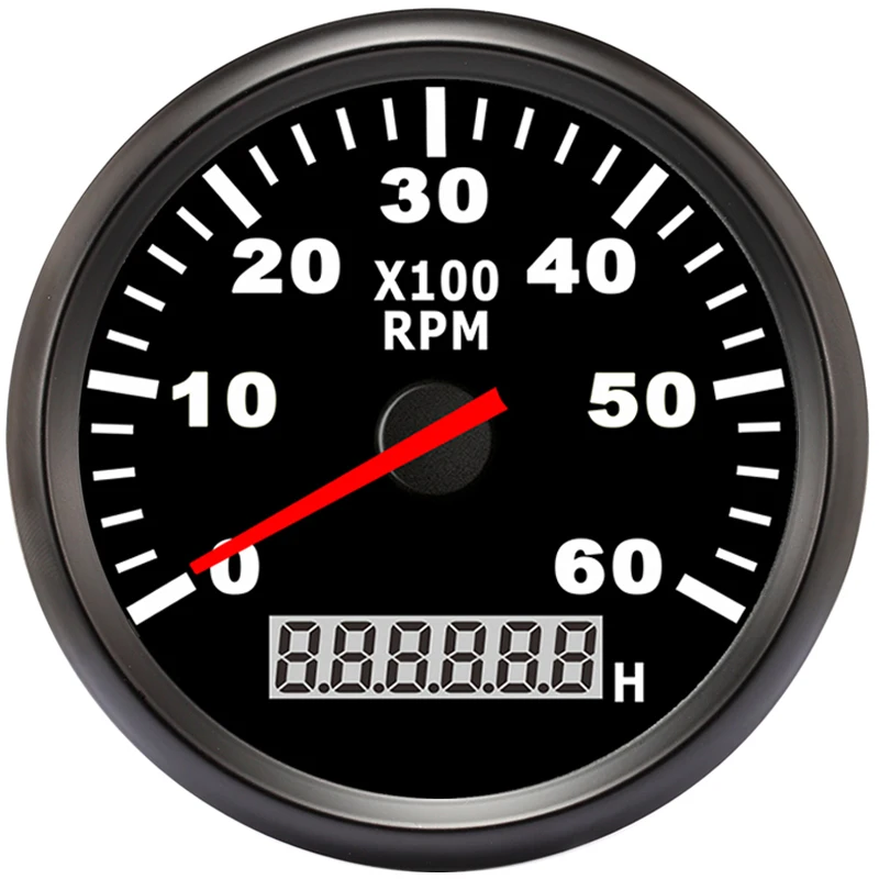 Тахометр для лодки и автомобиля 85 мм красный светильник дизельного бензинового