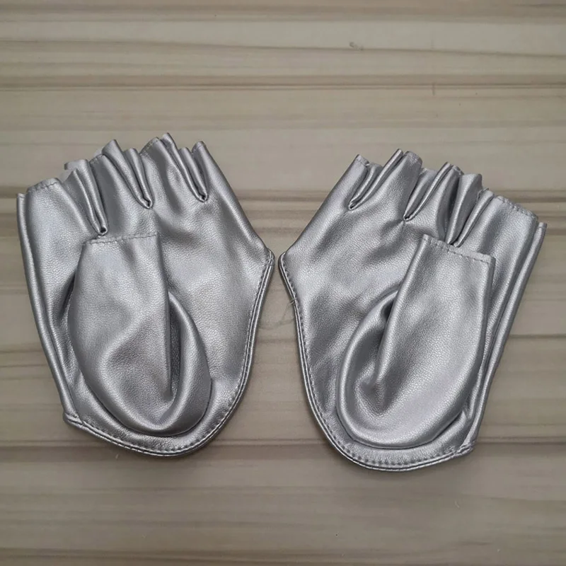 C61 Silver Модные сексуальные женские кожаные перчатки для танцев на шесте в ночном клубе, Женские Перчатки для фитнеса в готическом стиле, панк-рок, L63 - Цвет: C61 Silver