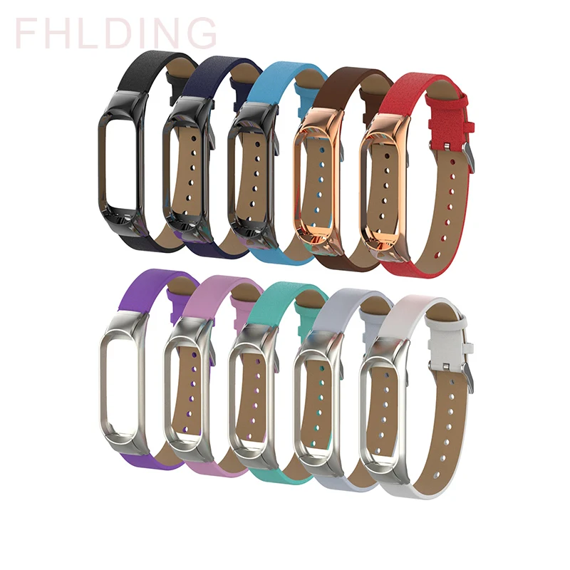 Кожаный браслет для Xiaomi mi band 4 mi band 3 браслет металлический чехол с пряжкой для карт сменный ремешок для mi band 4 3 Аксессуары