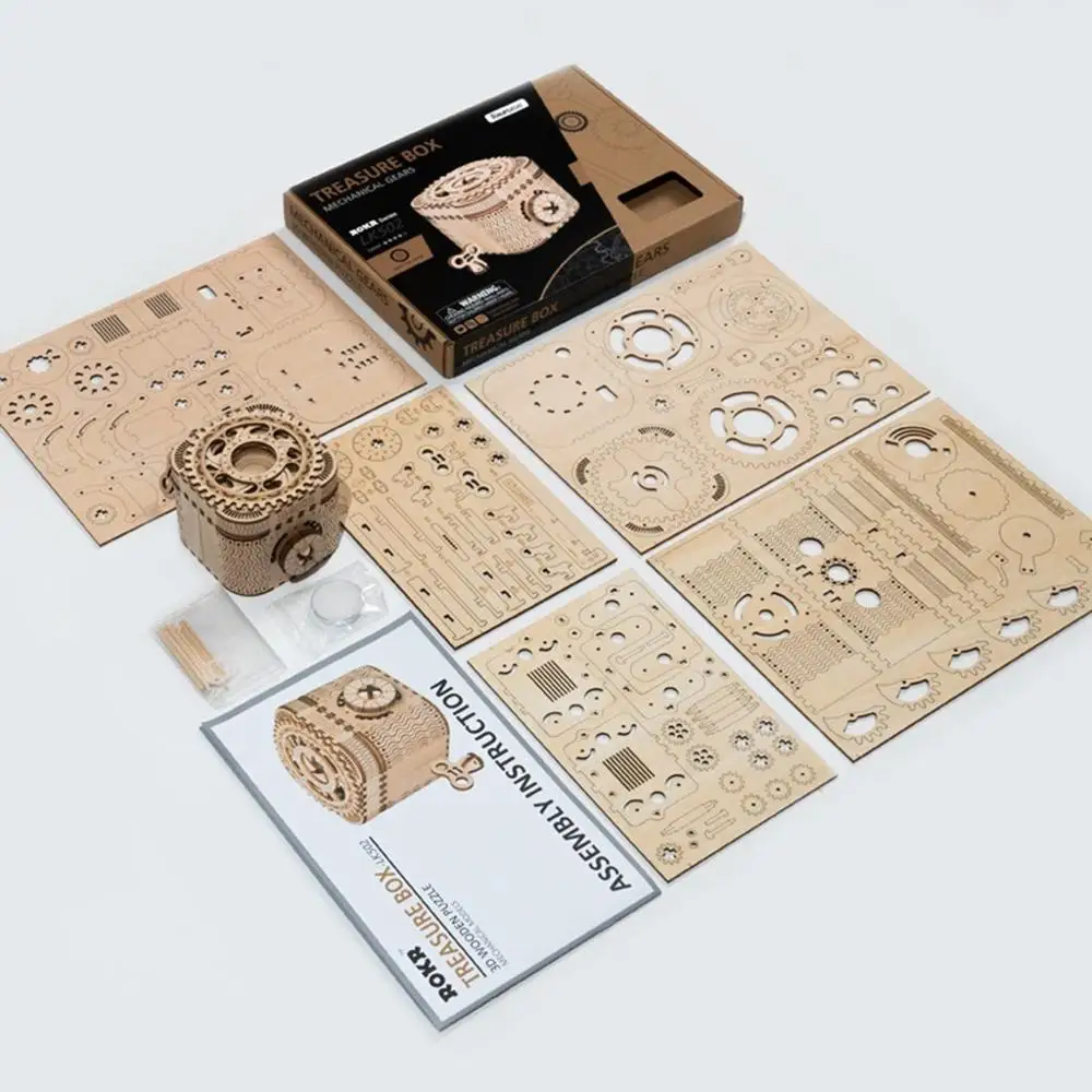 

Wooden Assembly Toys Handmade DIY Three-Dimensional Puzzle Code Box Montessori Educational Game For Kids Adult Gifts