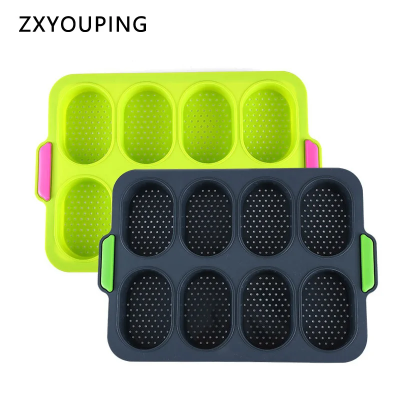 

French 8 Cavity Silicone Cake Mold DIY 3D Bread Decorating Moulds Bread Biscuit Molds Baking Pan For Cake Bakeware