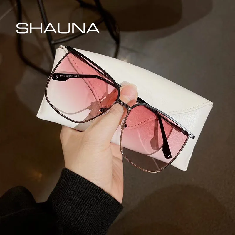 Фото Женские квадратные очки UV400 SHAUNA большие солнцезащитные | Аксессуары для одежды