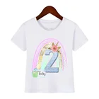 Футболка для девочек 1-9 лет, с принтом единорога