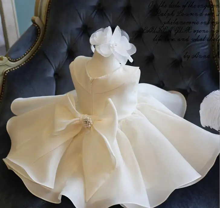 Top Quality Bow Girls Pageant Dresses For Baby Girl Princess Flower Chrismas Dress Kids Formal Wedding Party Christening Gown | Детская