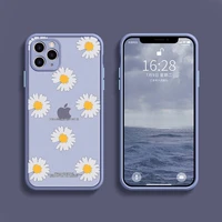 personalized daisy pattern phone case transparent matte for iphone 7 8 11 12 s mini pro x xs xr max plus cover shell
