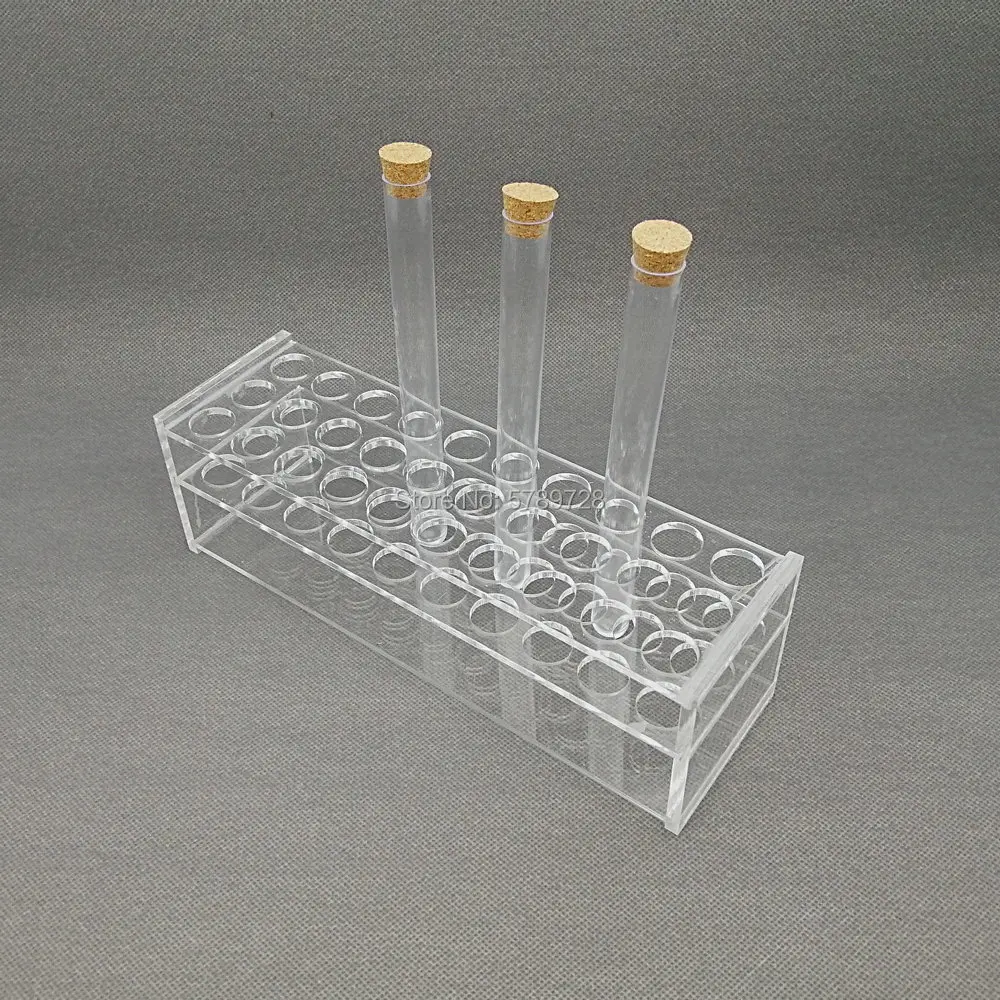 1pcs Clear Organic glass Test Tube Rack Testing Tubes Holder Storage Stand Shelf Hole DIA 13/16/19/21/26/31mm For School Lab - купить по