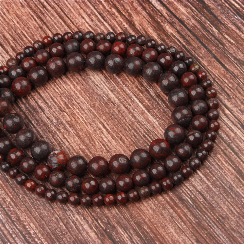 

Natural Sesame Red Stone Beads Round Beads Loose Beads For Making Jewelry DIY Bracelet Necklace 4/6/8/10/12 / MM