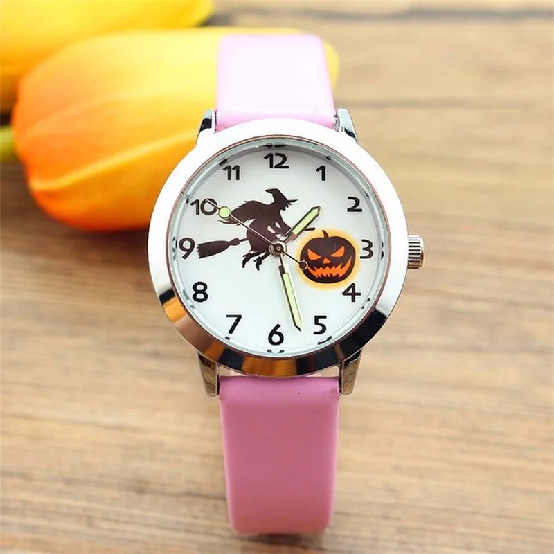 Новинка Светящиеся в темноте часы для Хэллоуина Джек О ' фонарь детский подарок