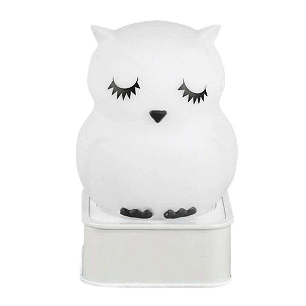 

Nursery LED Night Light Vinyl Bedroom Pat Gift Soft Cute Home Decor For Baby Multicolor Owl Shape USB Rechargeable Touch Sensor