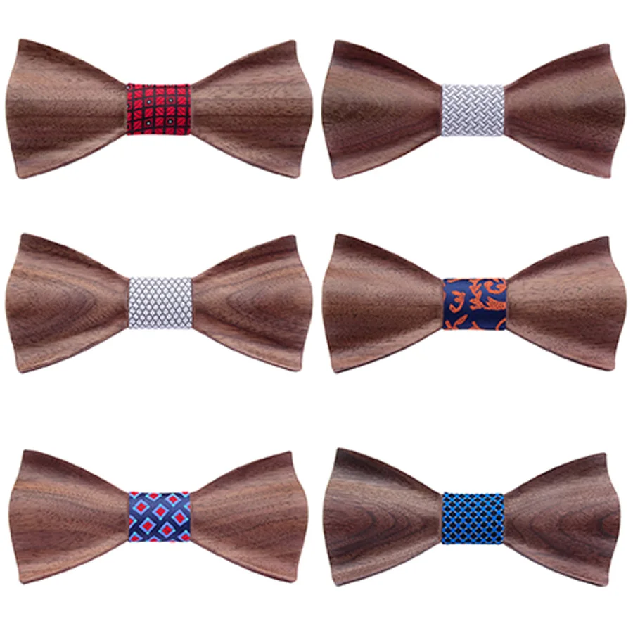 2020 новый регулируемый деревянный галстук-бабочка ручной работы серебристый