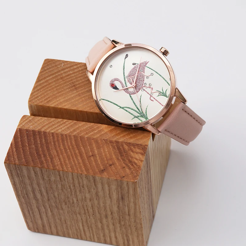 

Feminino Women Watches Stripe Floral Pattern Band Clock Dial Quartz Wristwatch erkek kol saati Montre Femme