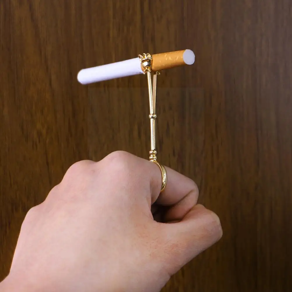 

Metal Smoking Accessories Cigarette Hand Holder Vintage Clip For Women Men Smoking Slim Finger Cigarettes Ring Holder Adjus R7J5