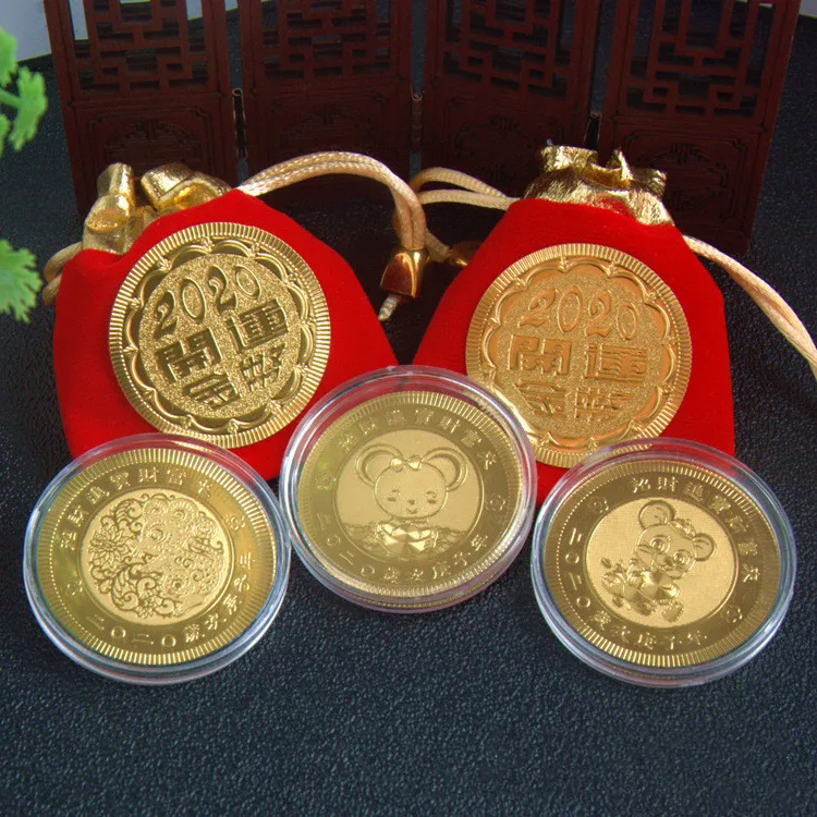 Новогодний подарок мышь крыса памятная монета год крысы коллекция монеты