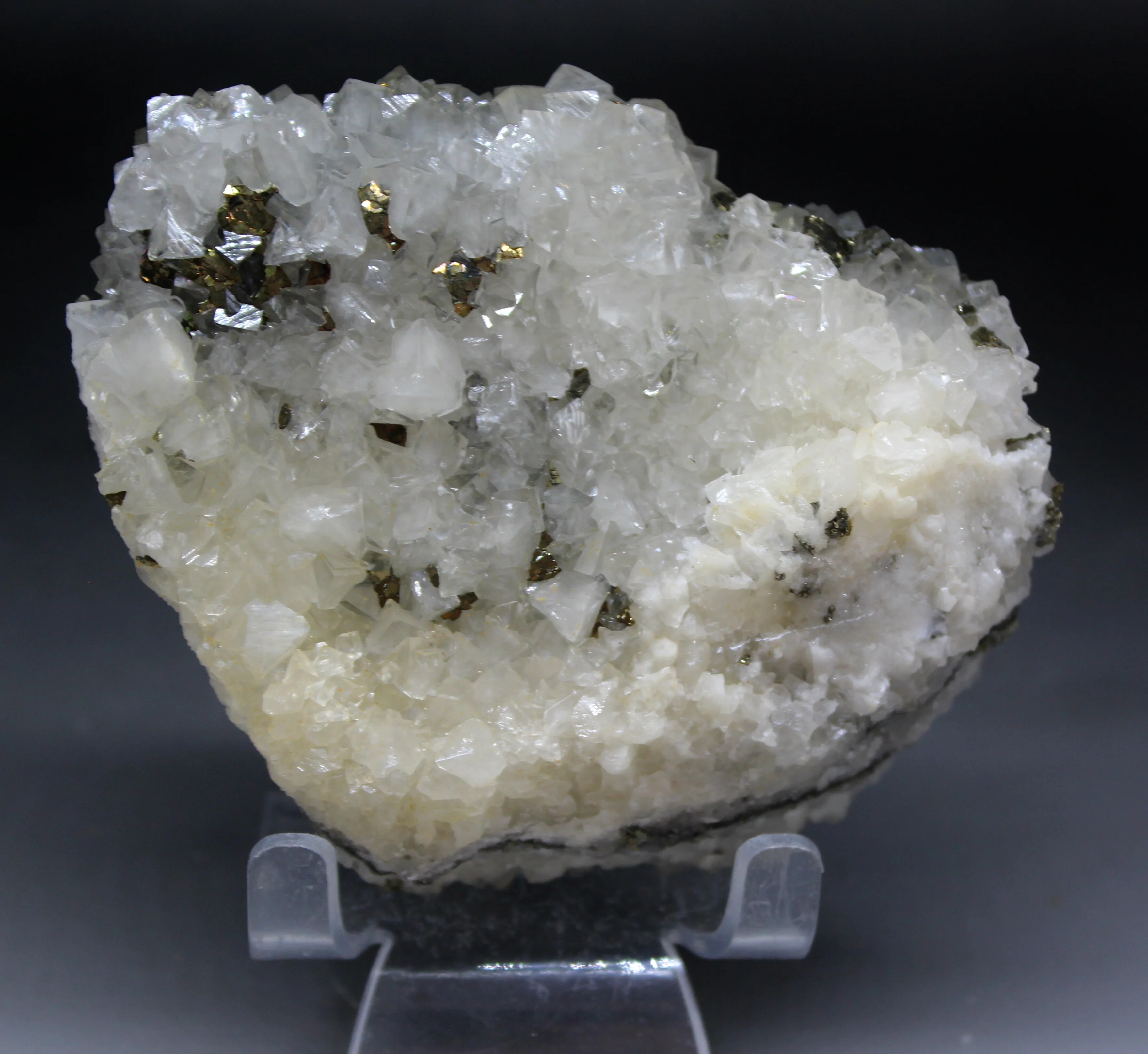 514 г натуральный Пирит и кальцитовый симбиотический минеральный кристалл