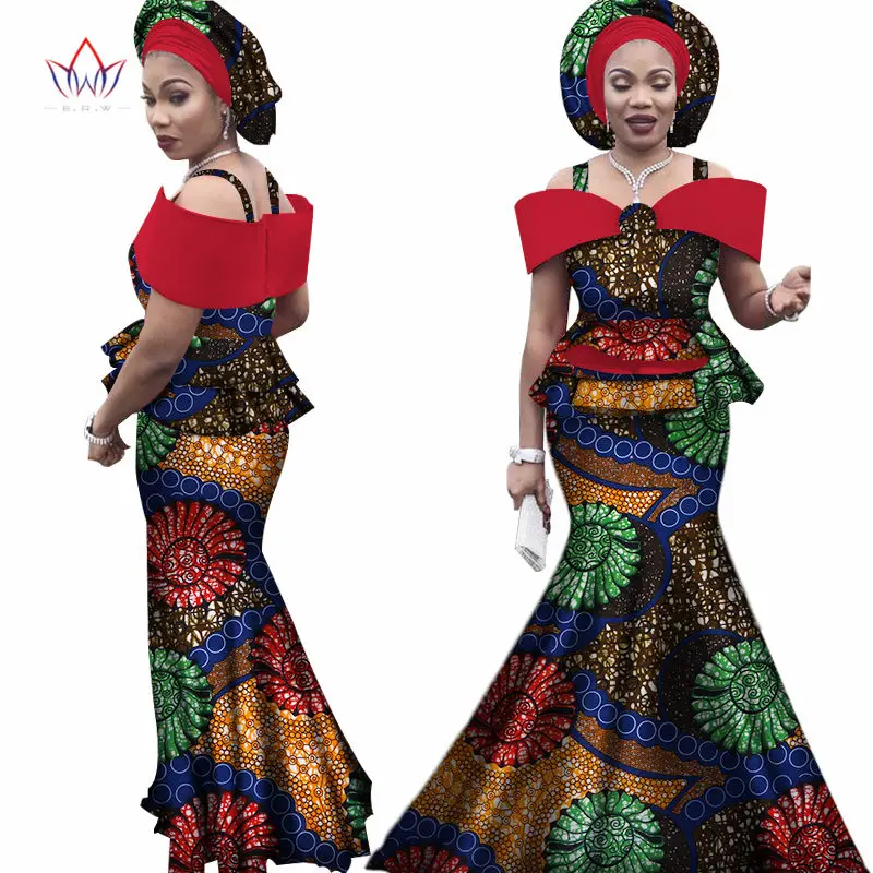 8 Головная повязка Африканский комплект для Женщин Дашики размера плюс африканская одежда Базен С Коротким Рукавом Традиционная африканская одежда WY3113 - Цвет: 8