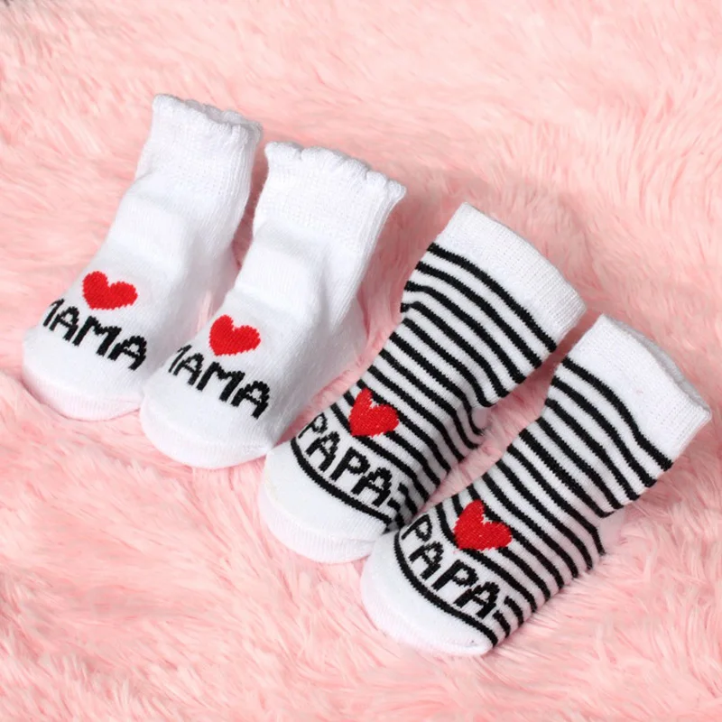 

Cute Love Papa Mama Cotton Baby Socks For Boys Girls Love Dad Love Mum Newborn Kids Toddler Stripe Soft Socks Meia Infantil 0-6M