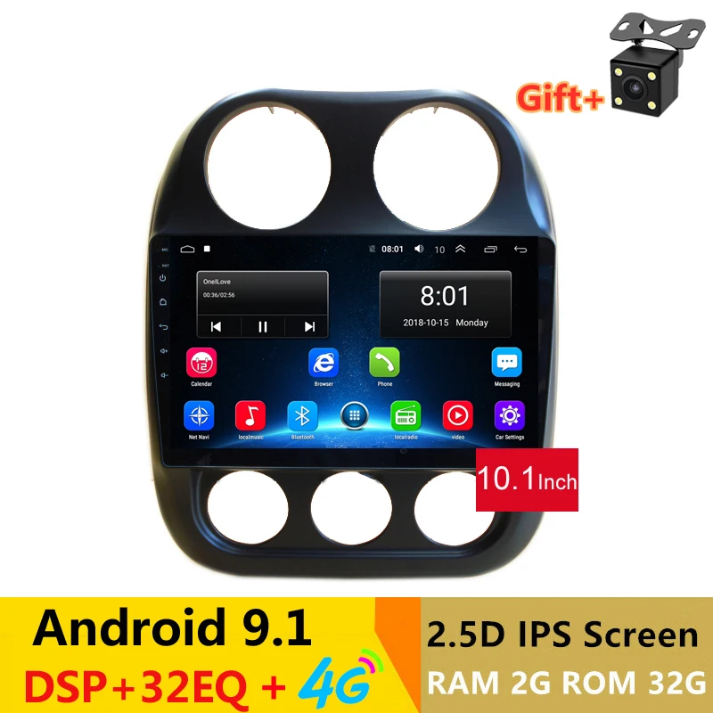 10 1 &quot2.5D IPS экран Android 9 автомобильный DVD GPS для JEEP COMPASS 2010 2011 2015 2016 аудио Радио Стерео