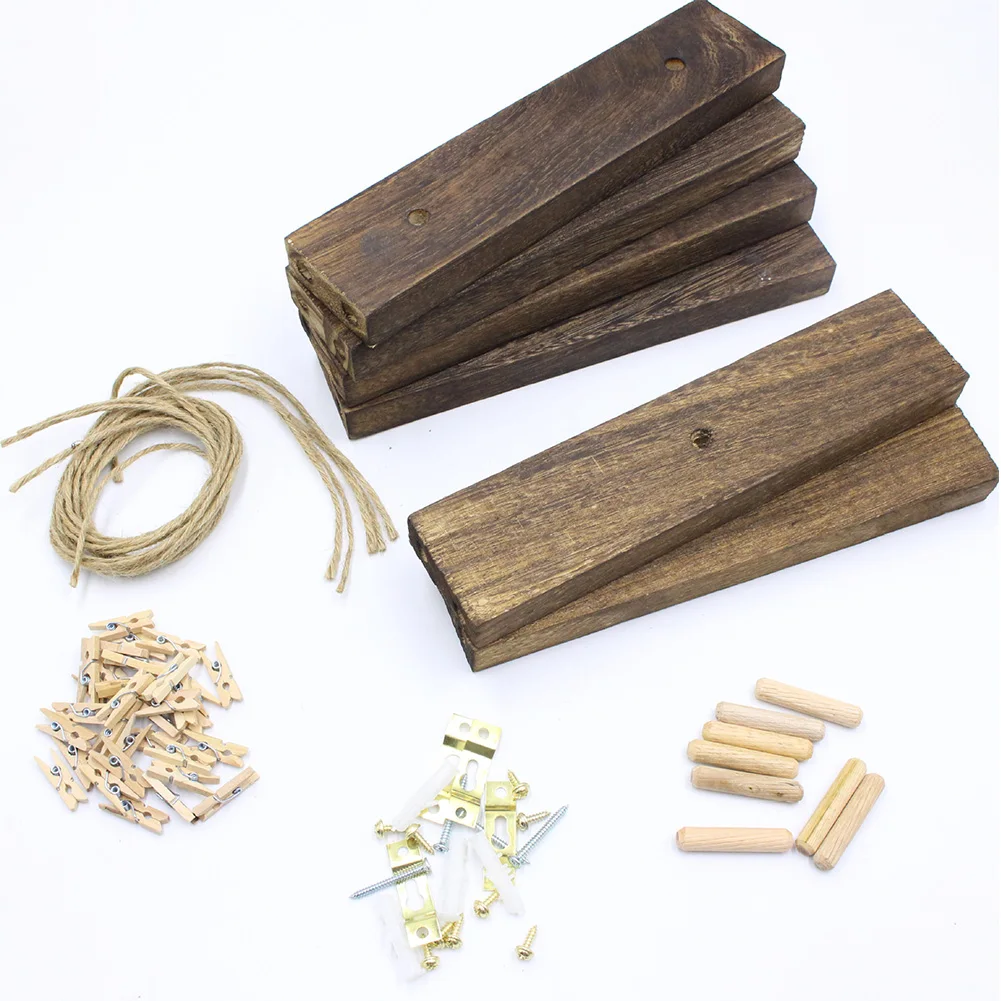 Настенный Регулируемый Дисплей Органайзер для спальни с зажимами деревянные