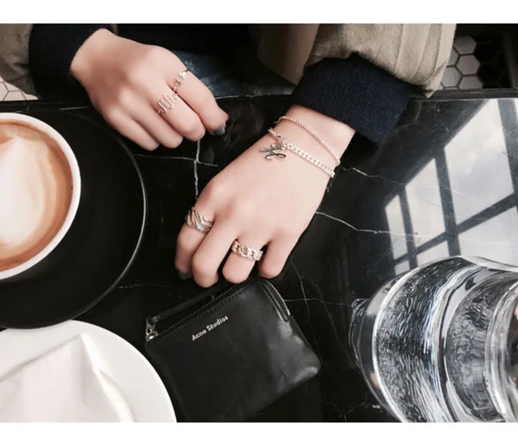 

Real 925 Sterling Silver Geometric Hollow Cutout Opening Ring For Women Party MInimalist Fine Jewelry Punk Ring Accessories