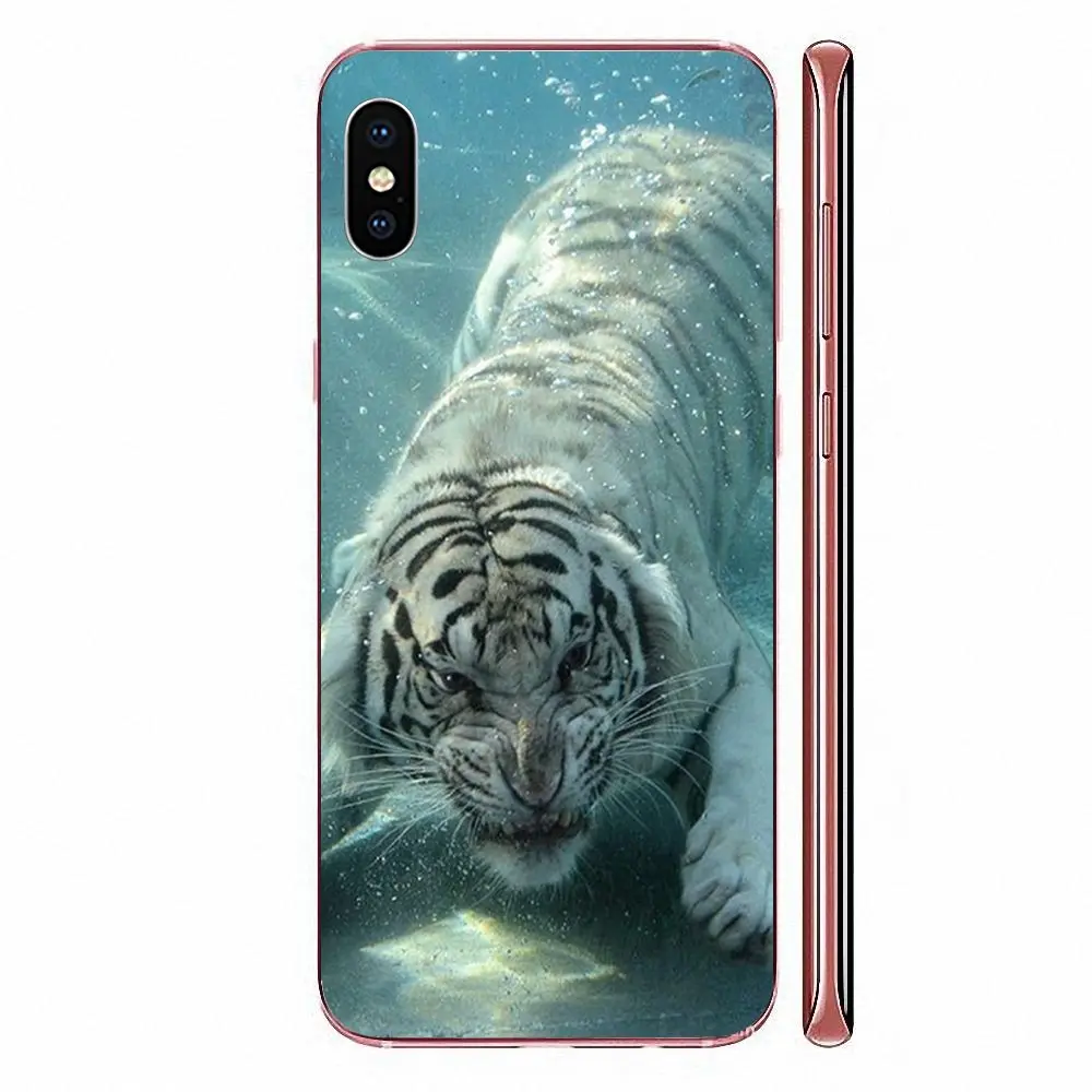 Подарок искусство белый мех с голубыми глазами Тигр для HTC Desire 530 626 628 630 816 820 830 One A9