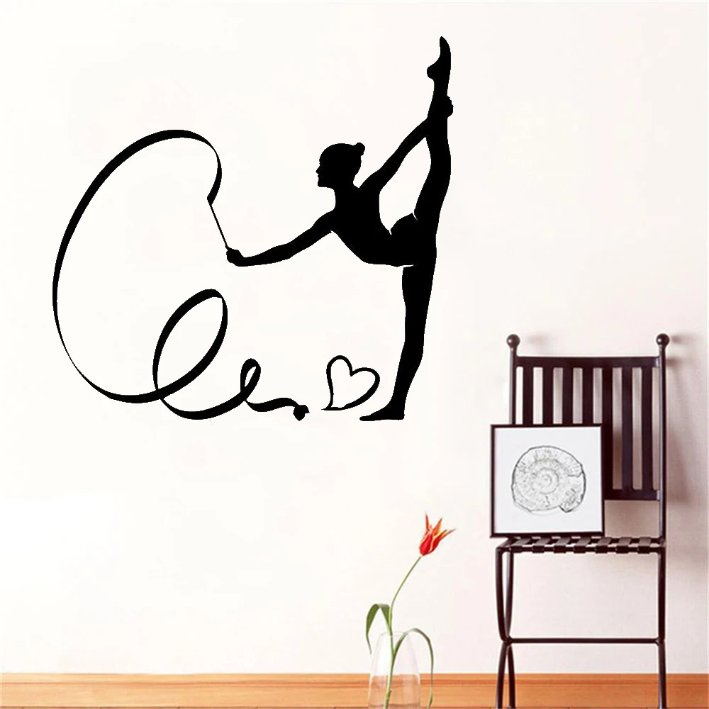 

Interesting Gymnast Silhouette Vinyl Car Art Sticker Decor Mural DIY Knife And Fork Removable Wall Decal Family Home Sticker