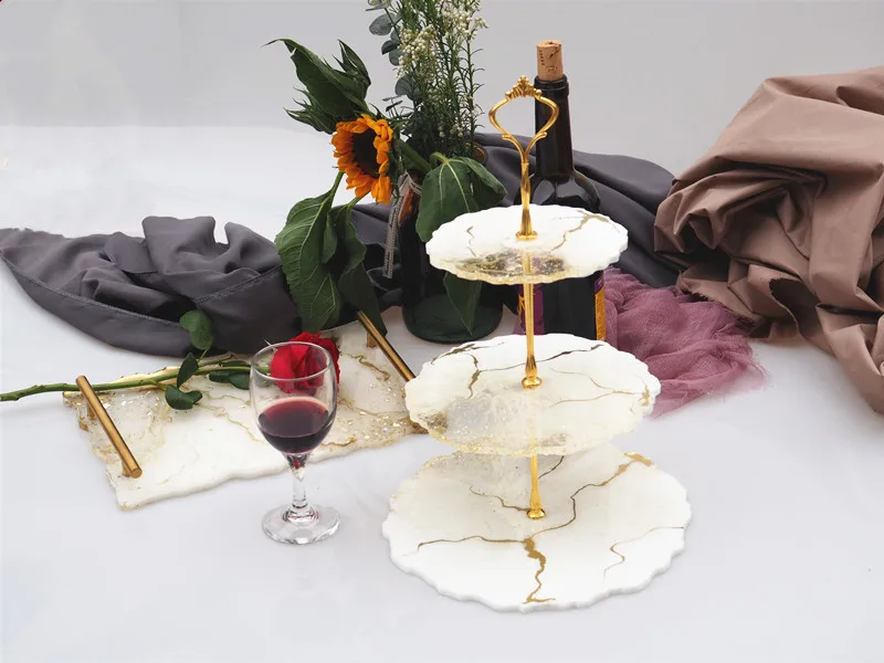 Прозрачная силиконовая форма для сухих цветов из смолы рукоделия 3 слоя поднос