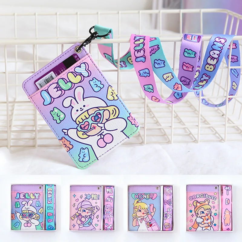 Bentoy Girl PU мультяшный держатель для карт в автобусе Milkjoy школьный кожаный чехол на