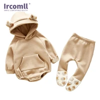 ircomll toddler boy girl clothes outfits sets hooded long sleeve bodysuit pullover topspatchwork leggings outfits outwear