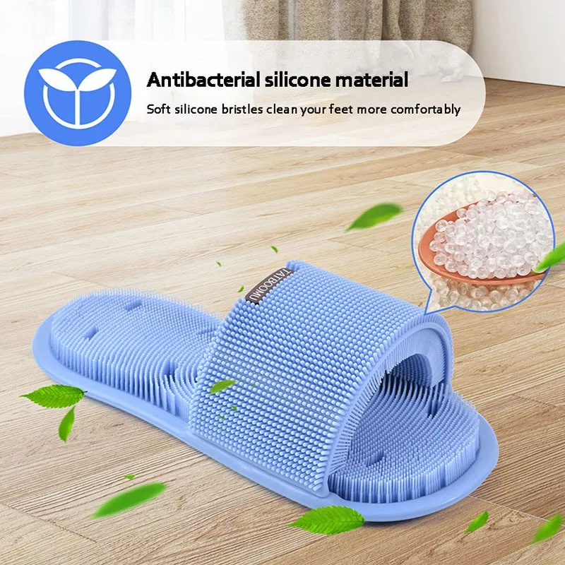 Zapatillas de masaje de silicona para pies perezosos, cepillo de limpieza antideslizante para masaje de pies, Zapatillas para aliviar el estr&eacute;s, novedad de 2021-2