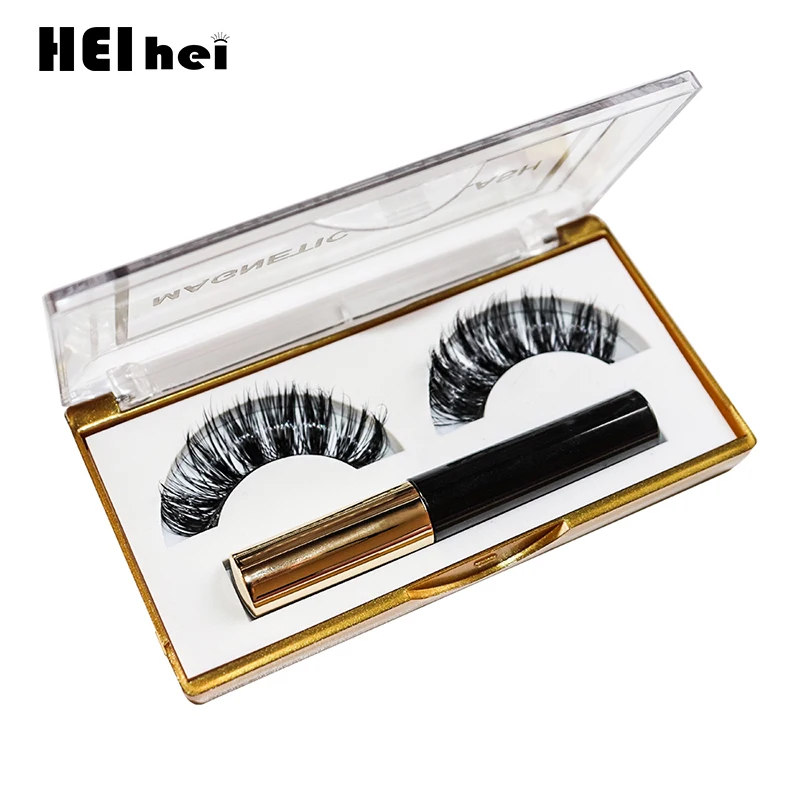 

3D Magnetic Lashes Natural Long False Lashes Magnetic eyelashes Handmade Black Thick Magnet Lashes with Gift Box Dropship