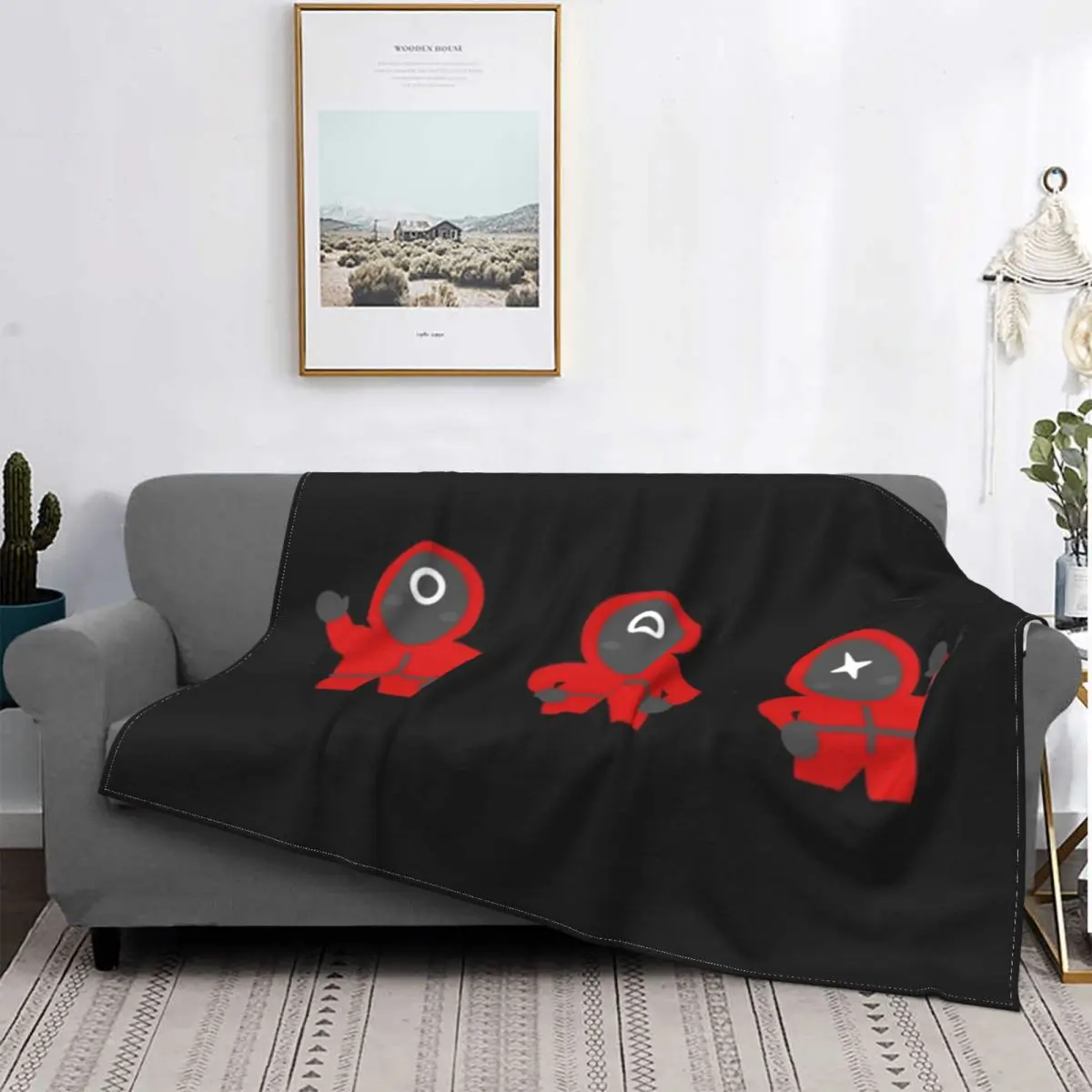 

Cute Squid Games Blanket Netflix Series Winter Warm Bedspread Plush Soft Cover Flannel Throw Blanket Bedding Sofa Picnic Velvet