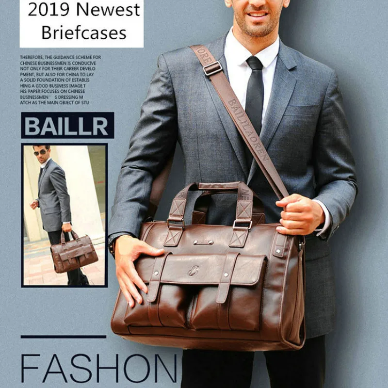 2019 мужской кожаный черный портфель деловая сумка сумки мессенджеры Мужская