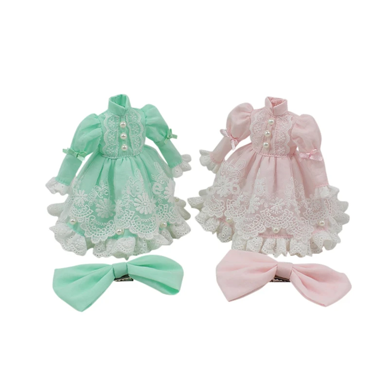 Blyth doll icy licca боди кружевное платье с бантом розовый зеленый костюм принцессы