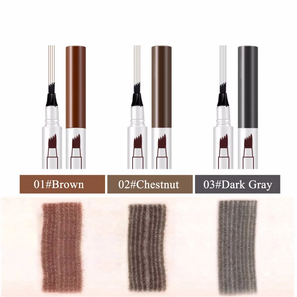 1 шт. микроблейдинг карандаш для бровей водонепроницаемый вилка кончик
