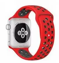 Ремешок для apple watch 42 мм 38 мм 40 мм 44 мм резиновый спортивный ремешок для iwatch 4 3 2 1 серия 5 - Цвет ремешка: red black