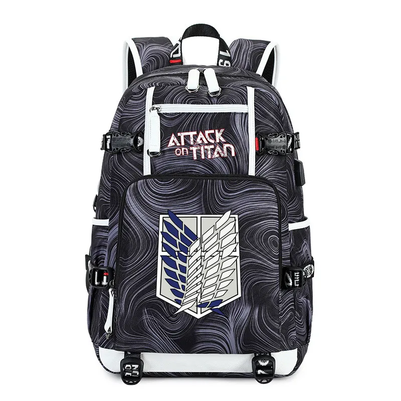 

Рюкзак «атака на Титанов» для мужчин и женщин, сумка с USB-зарядкой для студентов, водонепроницаемый портфель для компьютера, 2020