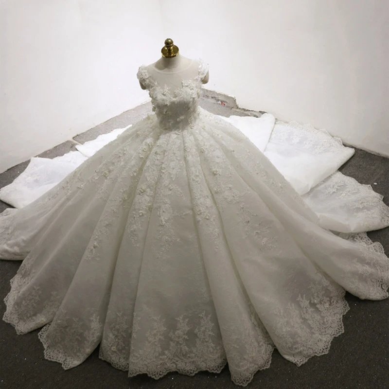 Дубай Свадебные платья бальное платье Vestidos De Noiva Многоуровневая Аппликация